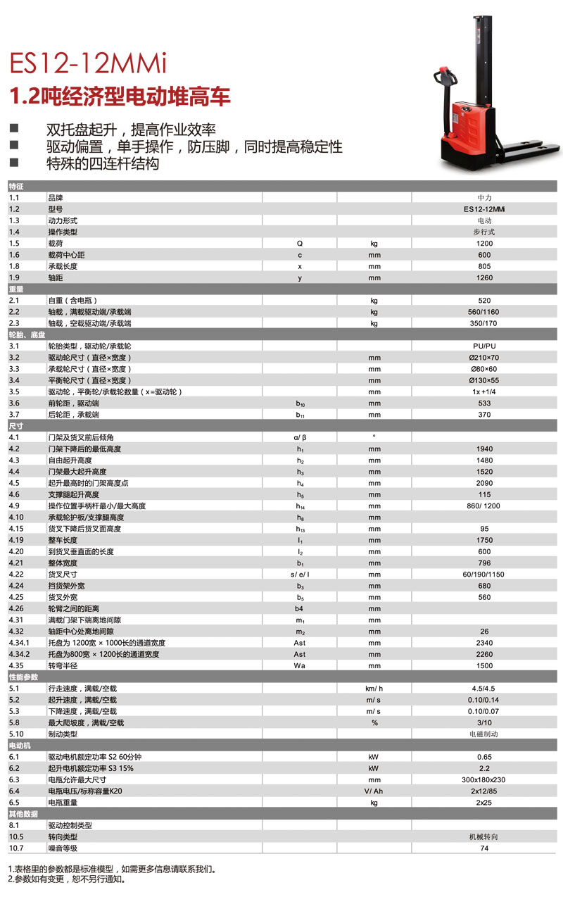 經濟型電動堆高車